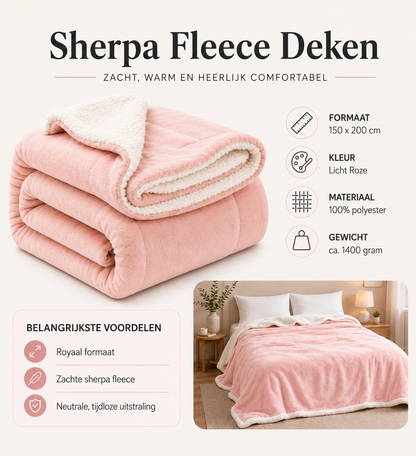 Sherpa Fleece Plaid — 150x200 cm | Roze