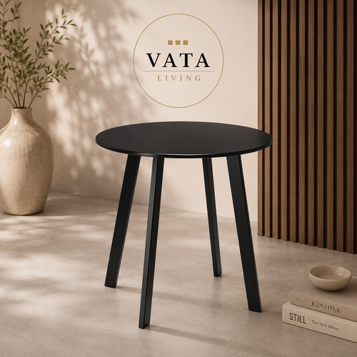Ronde bijzettafel mat donker grijs industrieel design drie poten Ø 50 cm