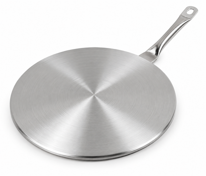 Inductie adapterplaat RVS Ø 20 cm met handvat, productfoto
