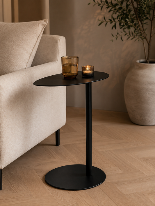 Bijzettafel Vesper zwart metaal 35 x 23 x 53 cm