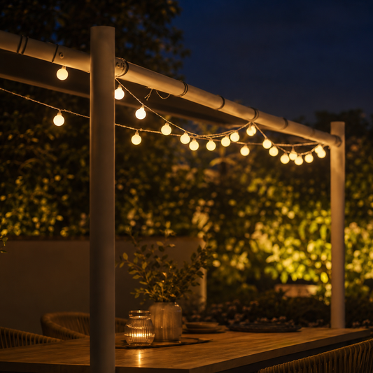 Feestverlichting 16 meter 80 LED warm wit voor partytent — afbeelding 2