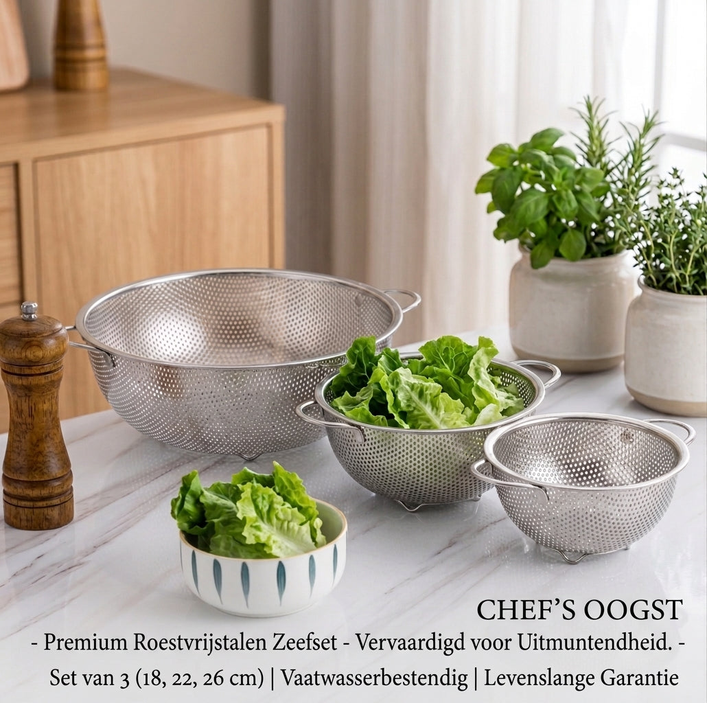 Vergietset RVS — Set van 3 — afbeelding 3