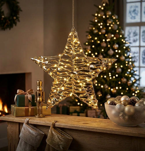 Verlichte kerstster goud – 40 cm, 60 LED
