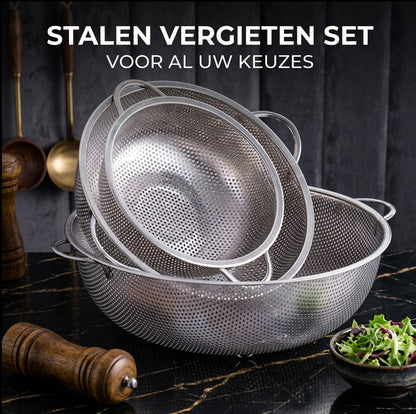 Vergietset RVS — Set van 3