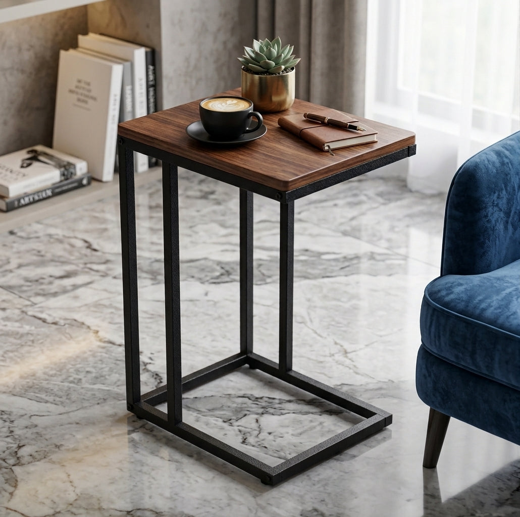 Banktafel "Cove" — Metaal & MDF, Bruin