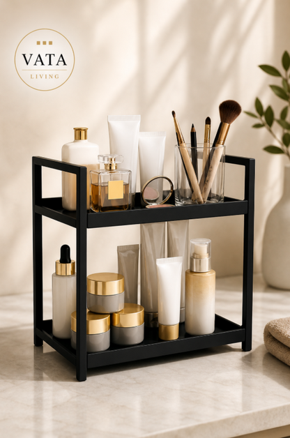 Badkamer Organizer "Doux" — 2-Laags | Mat Zwart