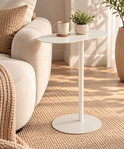 Bijzettafel wit metaal 35 x 25 x 53 cm – hero