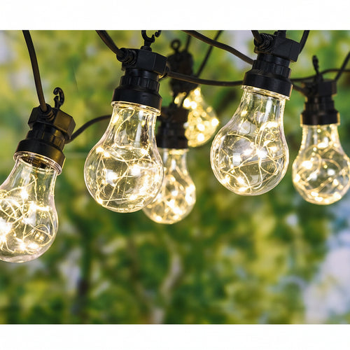 Feestverlichting 10 lichtbollen 100 LED warm wit 7,5 meter