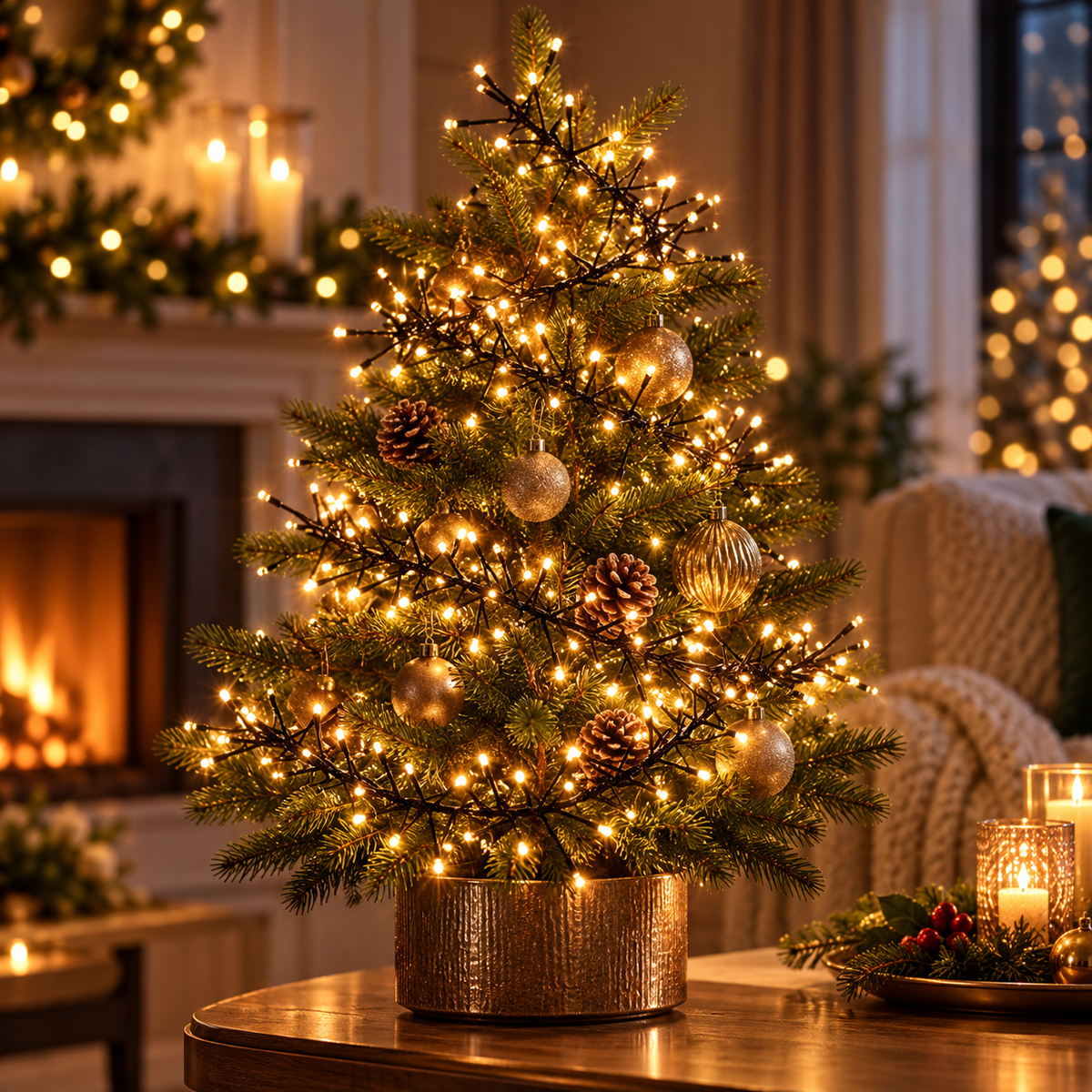 Clusterverlichting 2,4 m met 192 extra warmwitte leds in luxe sfeer