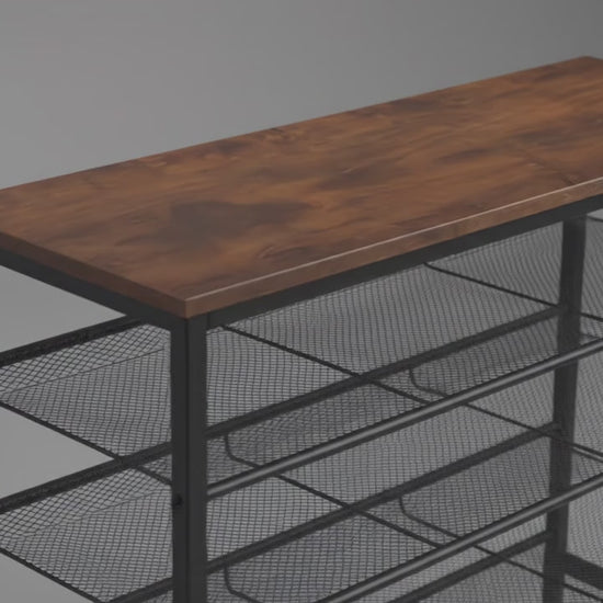 Video schoenenrek hout en metaal