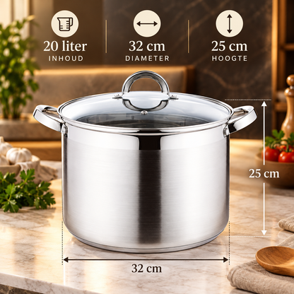 Soeppan 20 liter met diameter 32 cm en hoogte 25 cm