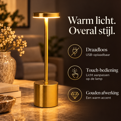 Draadloze tafellamp goud – kenmerken