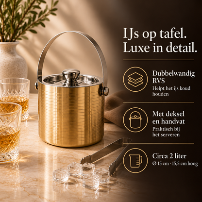 Gouden ijsemmer dubbelwandig RVS – kenmerken