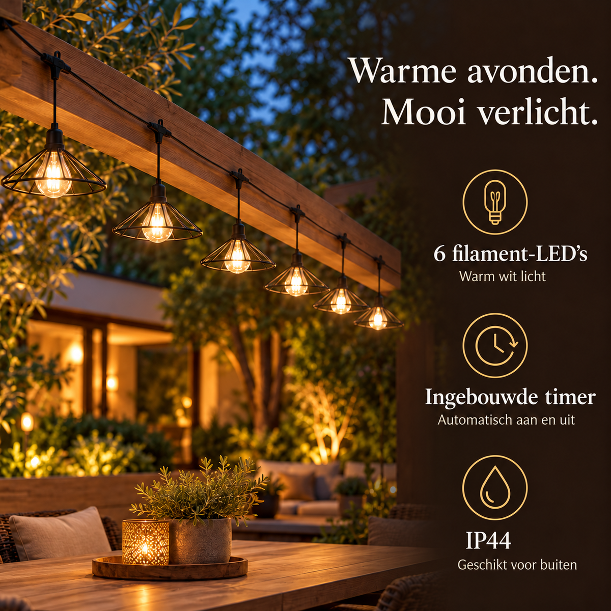 Tuinverlichting Filament — 6 LED Lampen – voordelen en productkenmerken in een passende omgeving