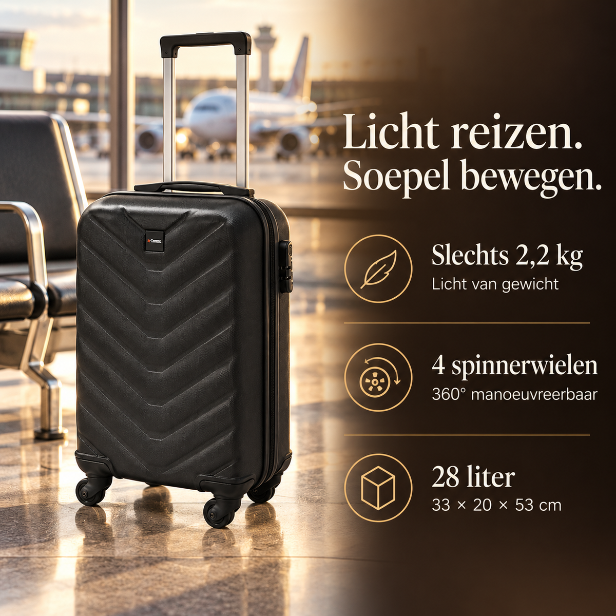 Handbagage Koffer – 53 cm Spinner – voordelen en productkenmerken in een passende omgeving