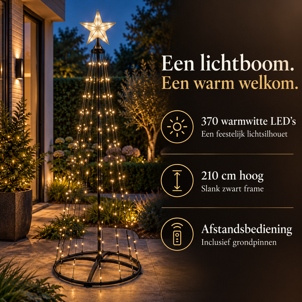 Kerstverlichting voor Vlaggenmast – 210 cm, 370 LED