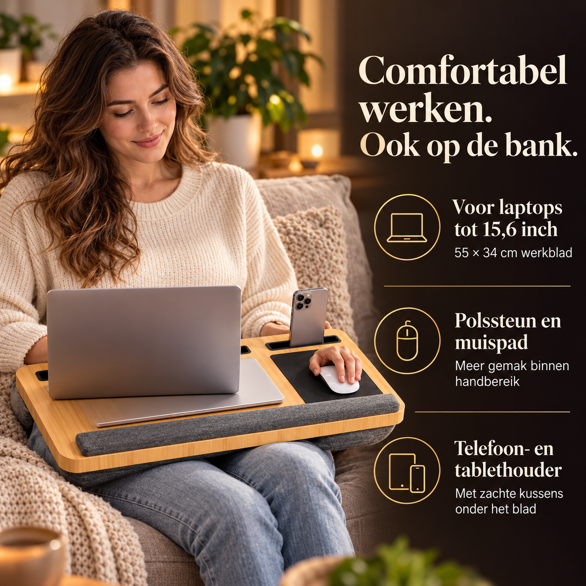 Laptopkussen / Schoottafel voor Bank en Bed – voordelen en productkenmerken in een passende omgeving