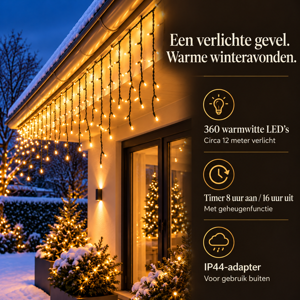 IJspegelverlichting Buiten 12 m – 360 LED Warm Wit