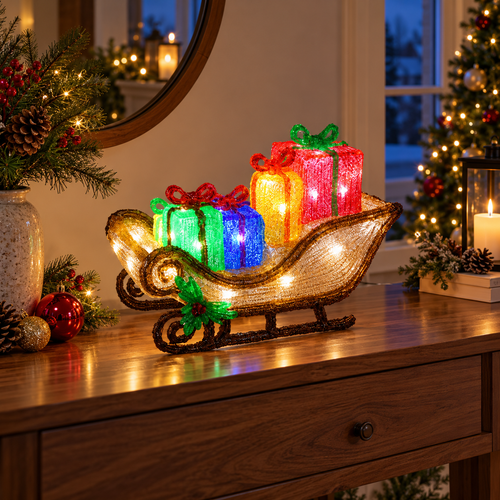 Verlichte arreslee 40 cm met LED