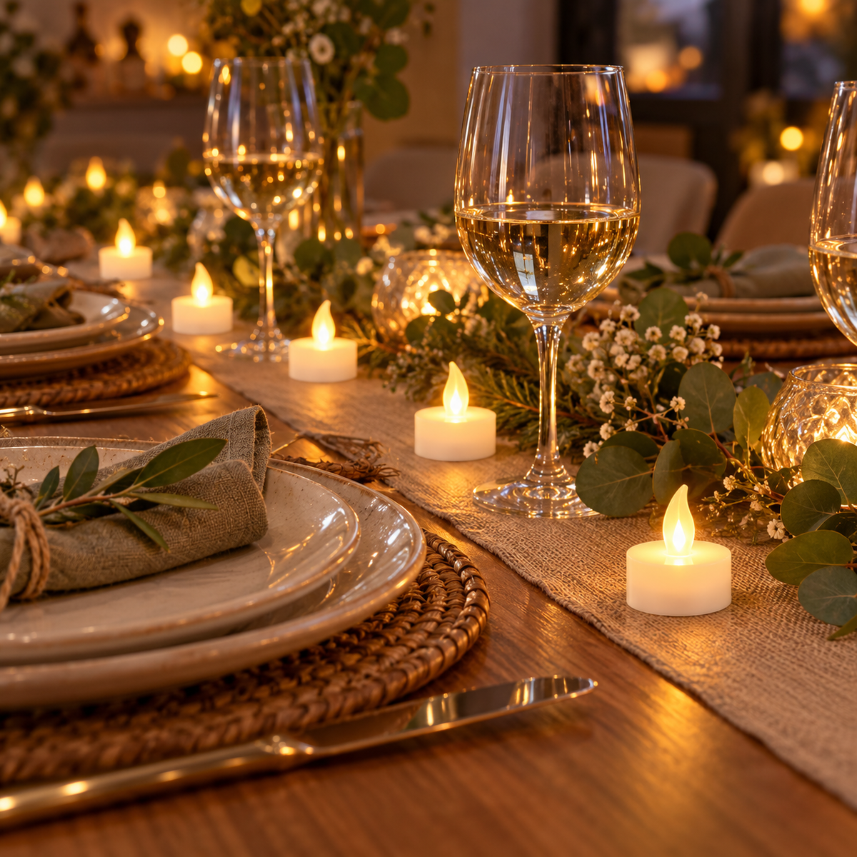 LED theelichtjes met timer, set van 24