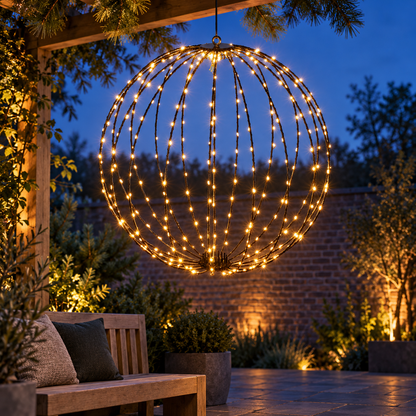 Lichtbol Kerst – 60 cm, 400 LED, Warm Wit met Timer – sfeerfoto in een passende omgeving
